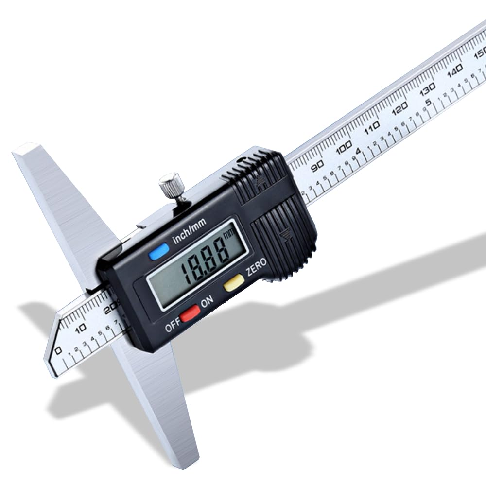 Digitaler Tiefenmesser, 0-300MM Tiefenmessgerät Tiefenmessschieber Professionell Messgerät für Holza