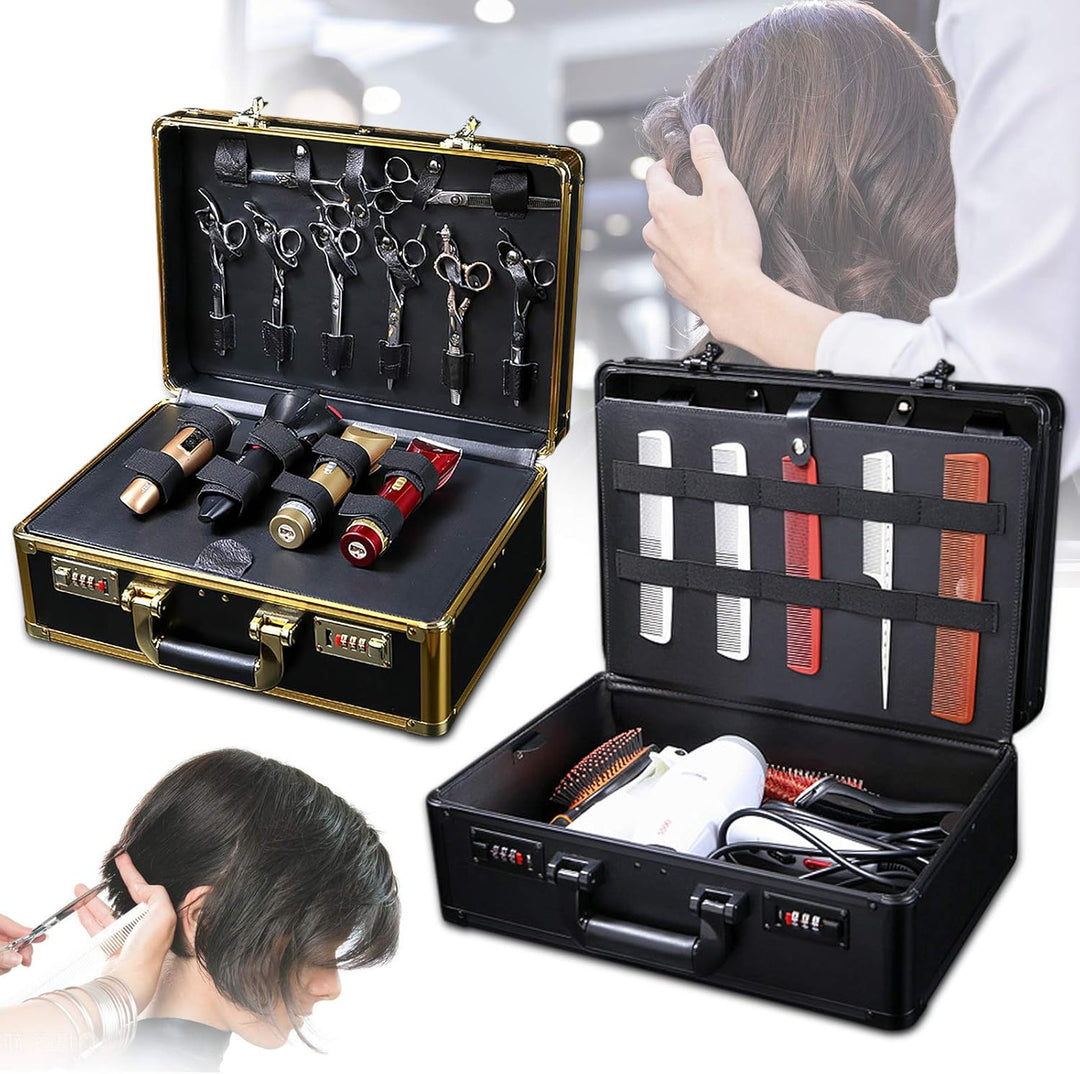 Tragbar Grosser Friseursalon Stylist Koffer, 40x28cm Werkzeug Organizer, Kosmetikkoffer Mit Passwort