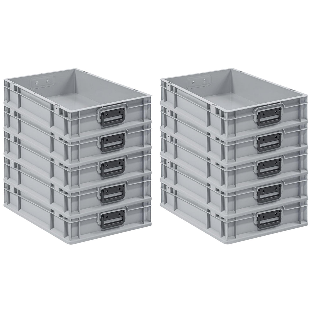 Mega Deal | 10x Proregal Eurobox NextGen Portable Duo |HxBxT 12x40x60cm HxBxT 12x40x60cm Grau, HxBxT