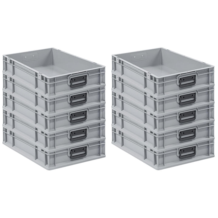 Mega Deal | 10x Proregal Eurobox NextGen Portable Duo |HxBxT 12x40x60cm HxBxT 12x40x60cm Grau, HxBxT