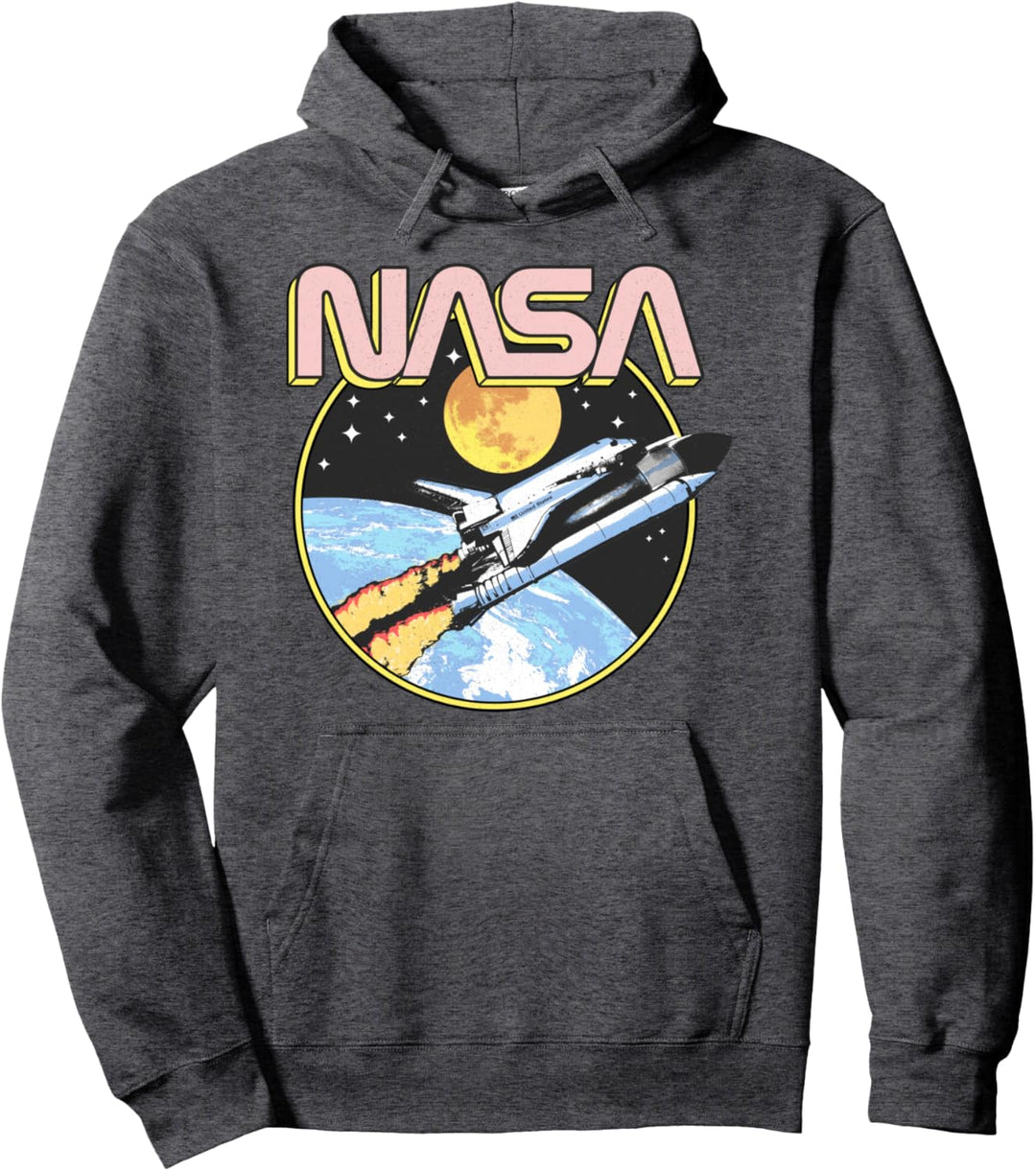 NASA Retro Shuttle Over The Earth Pullover Hoodie