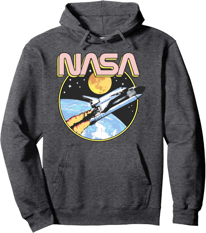 NASA Retro Shuttle Over The Earth Pullover Hoodie
