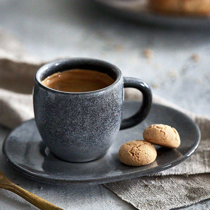 SPRINGLANE Espressotasse mit Untertasse Misty Cliff 4er-Set, Steingut 4 Stück (1er Pack), 4 Stück (1