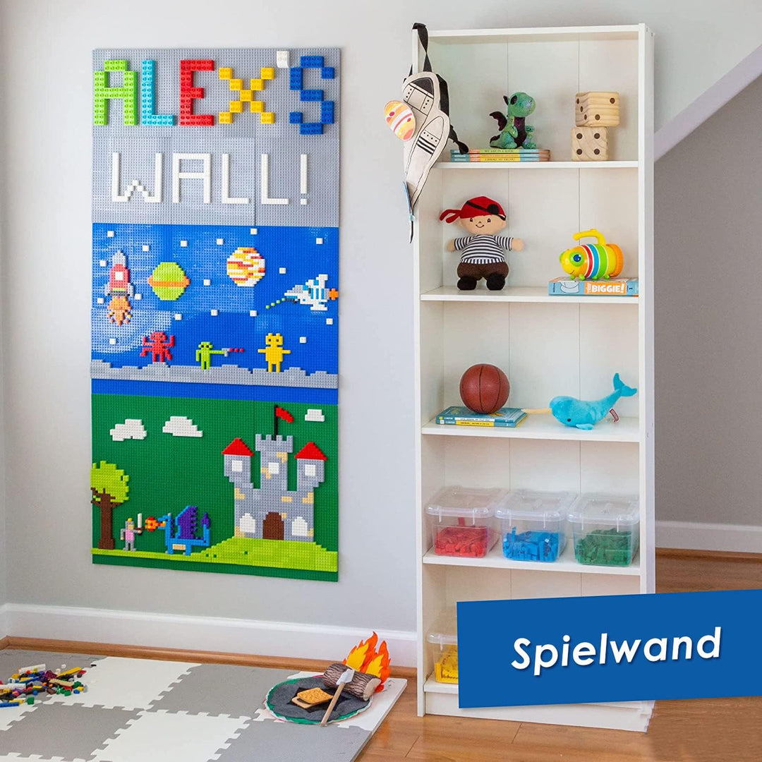 shineFinder 4 Platten-Set Bauplatte Kompatibel mit Lego Bausteinen, 25.5 * 25.5cm, Grundplatte zum A