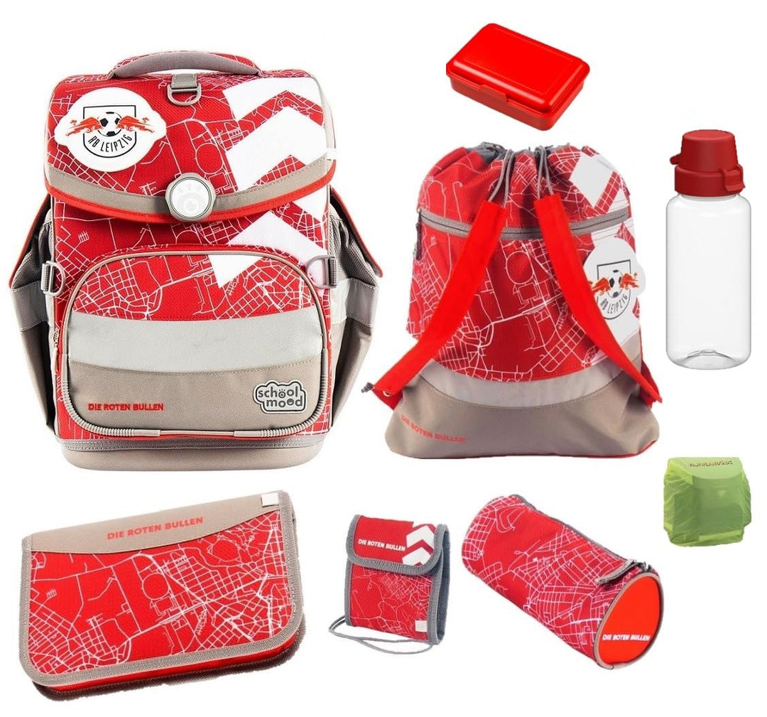 Familando - School Mood Timeless Air+ Schulranzen Set 9-teilig mit Lunch-Set - Sonder-Edition RB Lei