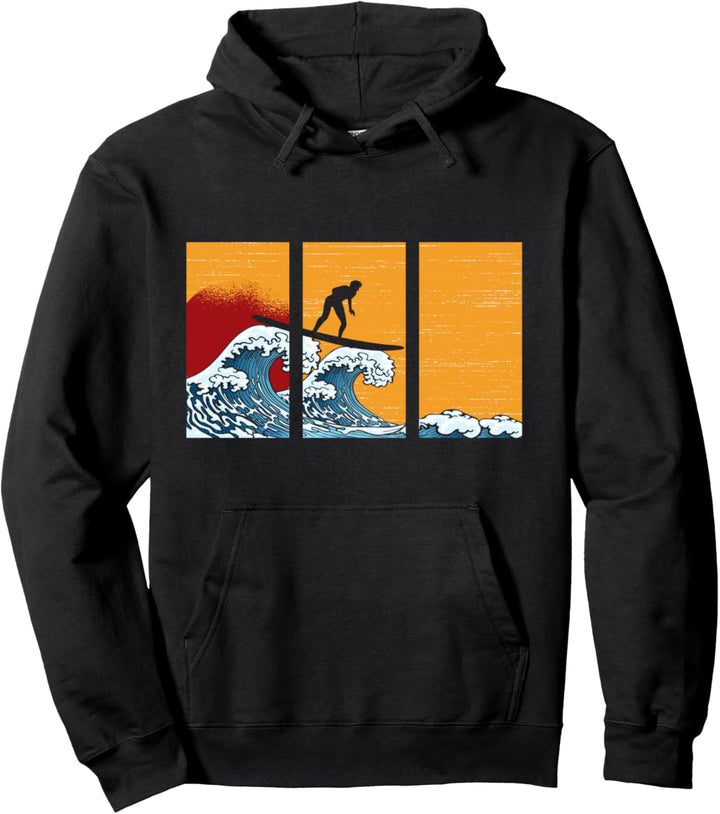 Wassersport Sommerurlaub Surfing Sonnenuntergang Surfen Pullover Hoodie