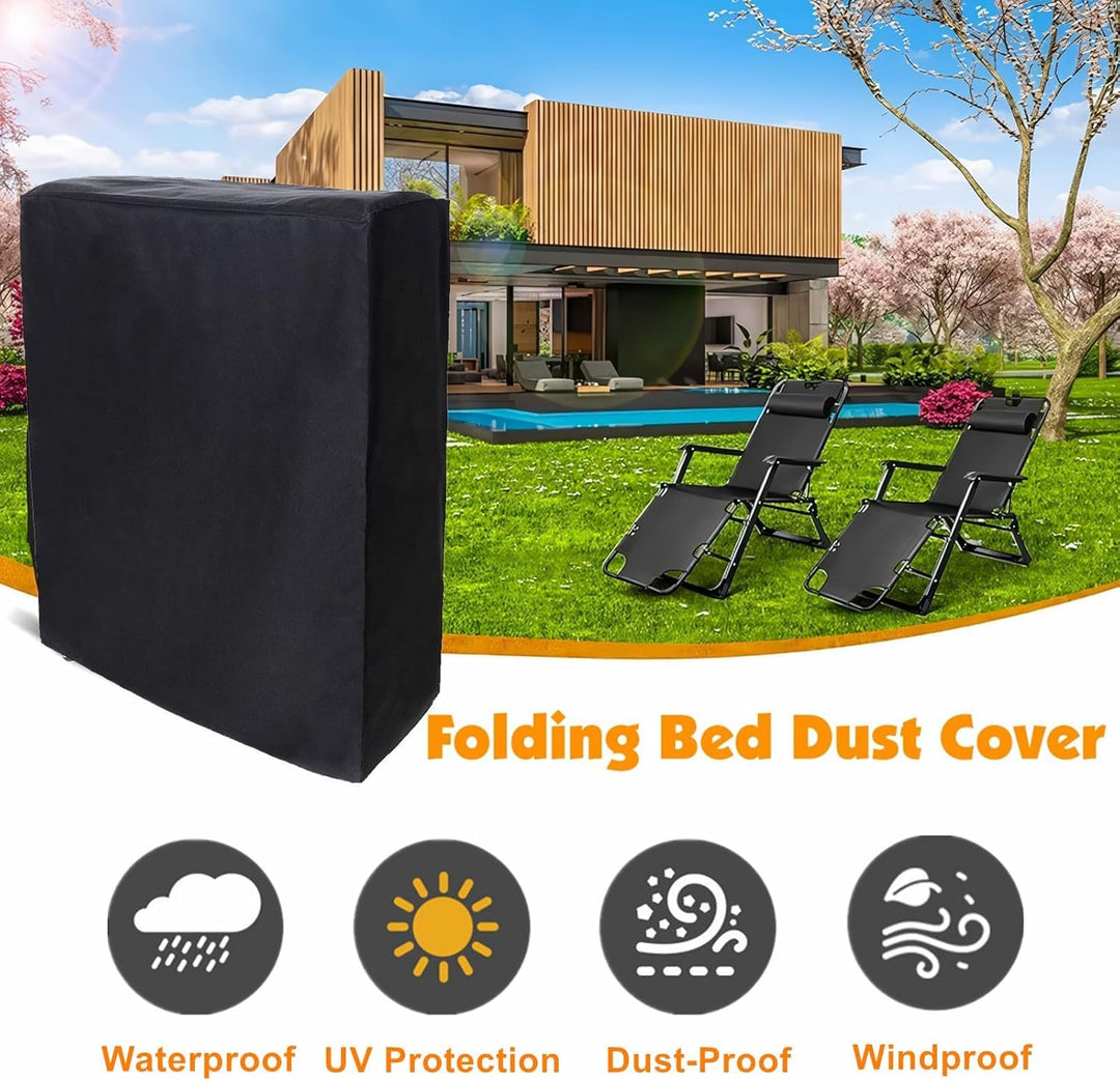 Klappbar Relax-Liegestuhl Abdeckung, Wasserdicht, Winddicht, UV-Beständiges, Schwerlast 210T Oxford