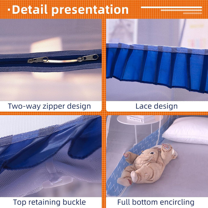 Moskitonetz Bett, Pop Up, Faltbares Bett-Moskitonetz,Einfache Installation, Moskito-Campingzelt für