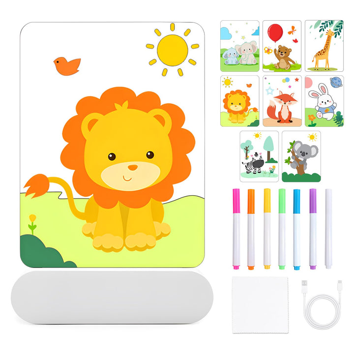 TXErfolg LED Notiztafel mit Farben, Leuchtendes Led Zeichenbrett für Kinder, 20x15cm Acryl Notiztafe