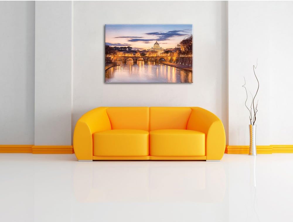 der Basilika St. Peter in Rom als Leinwandbild/Grösse: 100x70 cm/Wandbild/Kunstdruck/fertig bespannt