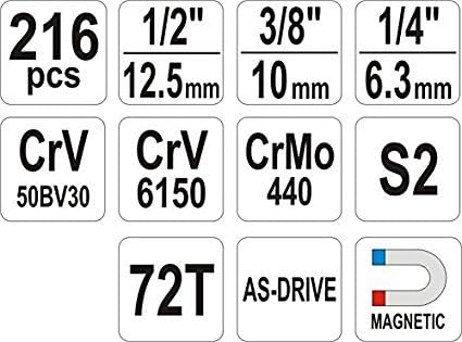 Yato Steckschlüsselsätze, Schwarz, 58700