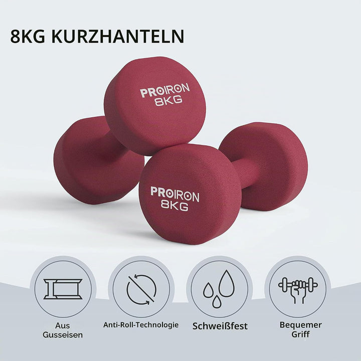PROIRON Hanteln Neopren Kurzhanteln Frauen Hantelset Kleine Hantel Kurzhantelset (2er-Set) für Damen