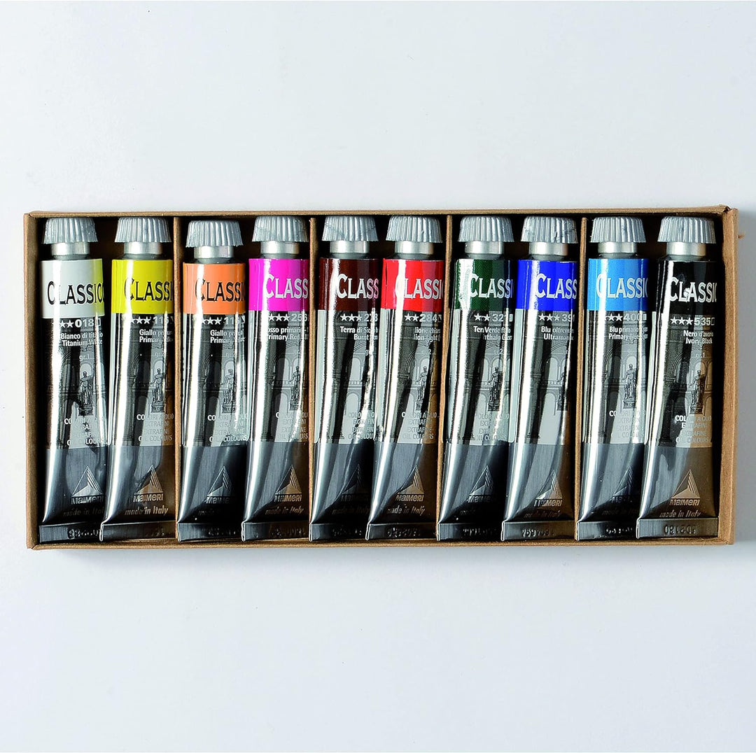 MAIMERI Classico, Künstler Ölfarbe, Kartonetui, Set, sortierte Farben, 10Stk - M0398100