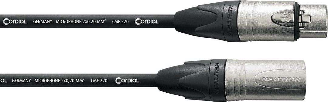 CORDIAL - CXM1FM - Mikrofonkabel XLR 1 m, Stecker NEUTRIK XLR NC3 XX f/m, Select