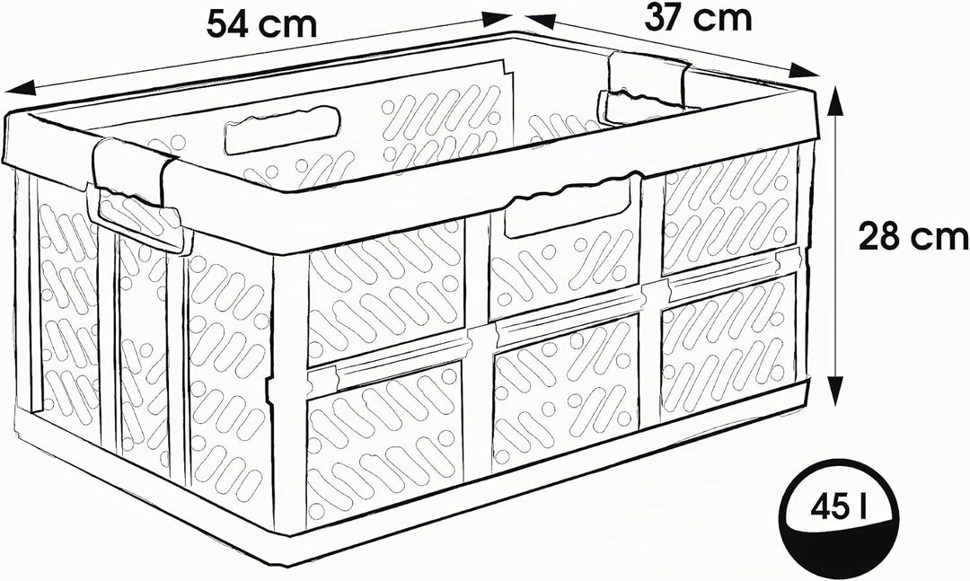 keeeper 4x Stabile Profi-Klappboxen mit Soft-Touch Griffen, 54 x 37 x 28 cm, 45 l, Ben, Grün/ Taupe