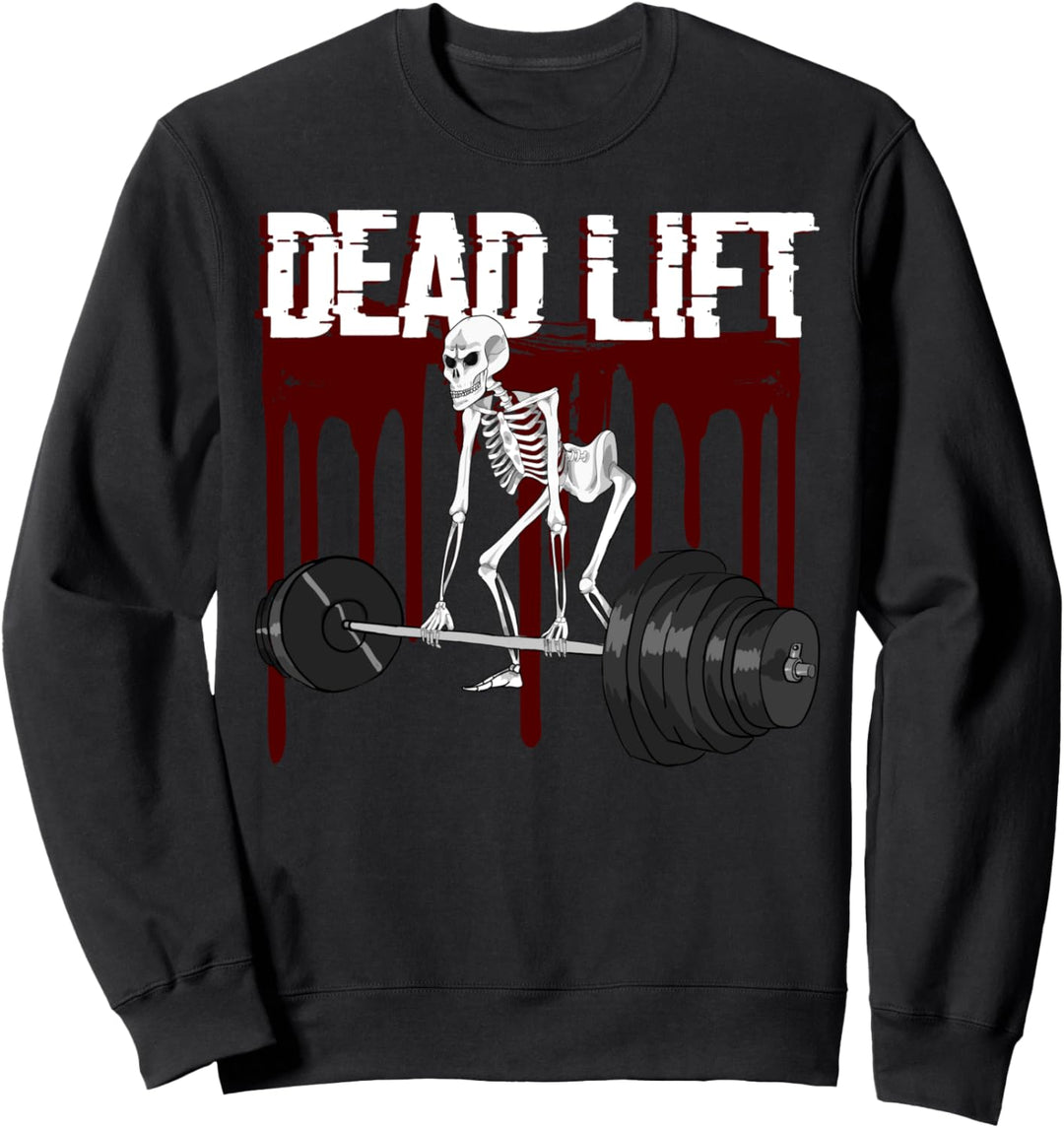 Deadlift Kreuzheben gym Skelett Gewichtheben Training Sweatshirt