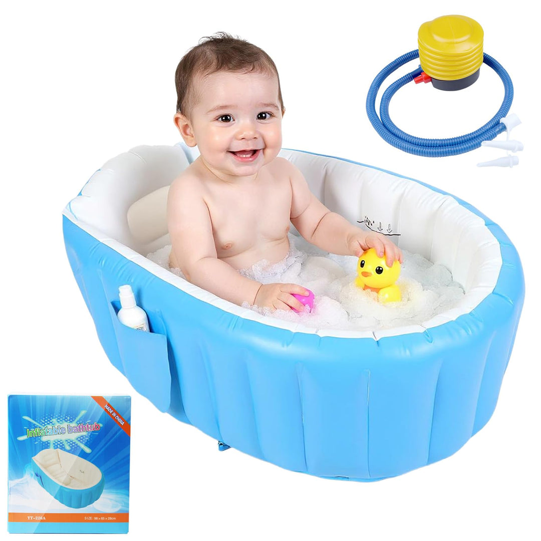 Aufblasbare Baby Badewanne, Säuglings Kinder Badewanne mit Luftpumpe, Reise Tragbare Badewanne für D