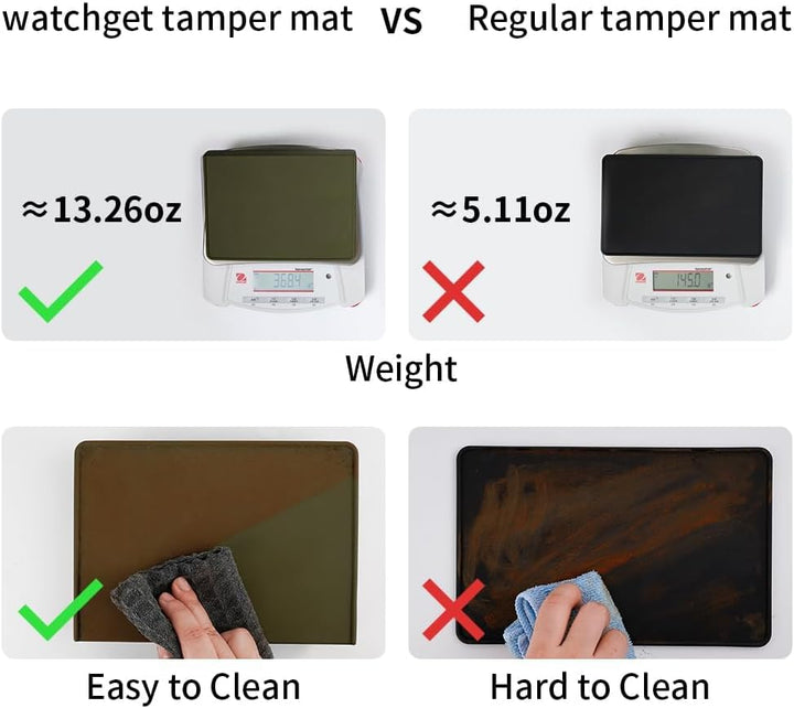 watchget Espresso-Tamping-Matte, Kaffee-Tampermatte, olivfarbenes Silikon, lebensmittelechtes Pad, 2