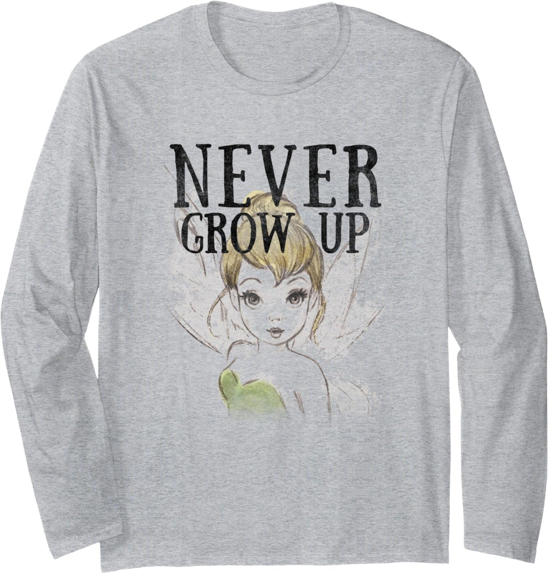 Disney Peter Pan Tinkerbell Sketch Never Grow Up Langarmshirt