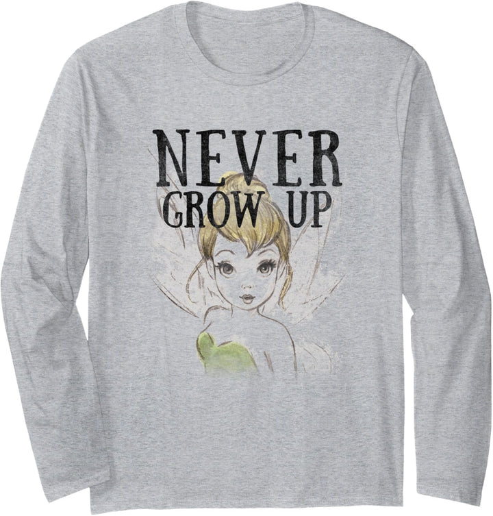 Disney Peter Pan Tinkerbell Sketch Never Grow Up Langarmshirt