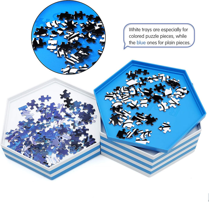 Becko stapelbare Puzzle Sortiertabletts/Sortierschalen/Puzzle sortierer mit Deckel, Puzzle Zubehör f
