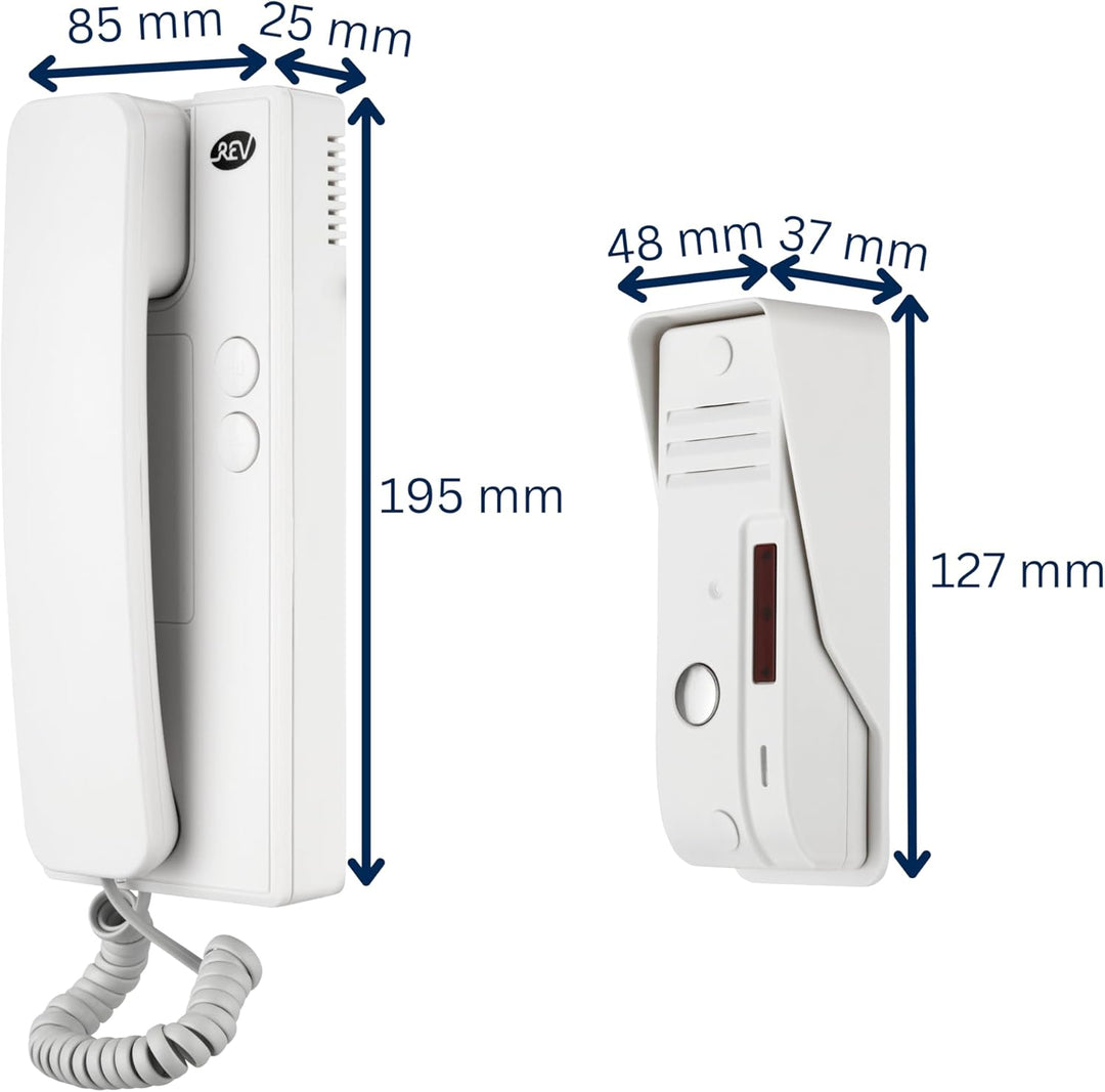REV 003003101 Sprechanlage, Gegensprechanlage mit Türöffner, 230VAC, Alarmfunkt., weiss