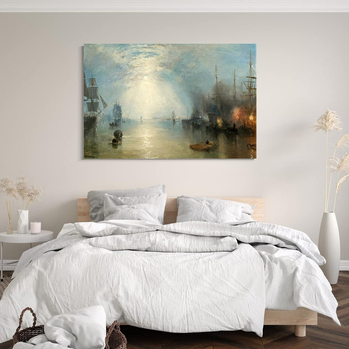 Printed Paintings Leinwand (100x70cm): William Turner - Keelmen Heaving in Coals by Moonlight 100x70