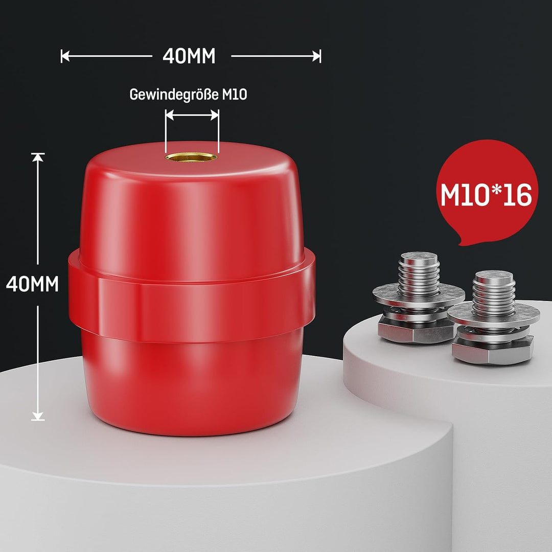 8PCS Isolatoren M10 rot 40x40mm Polyesterharz-Stiftisolator selbstverlöschender Sammelschienenhalter