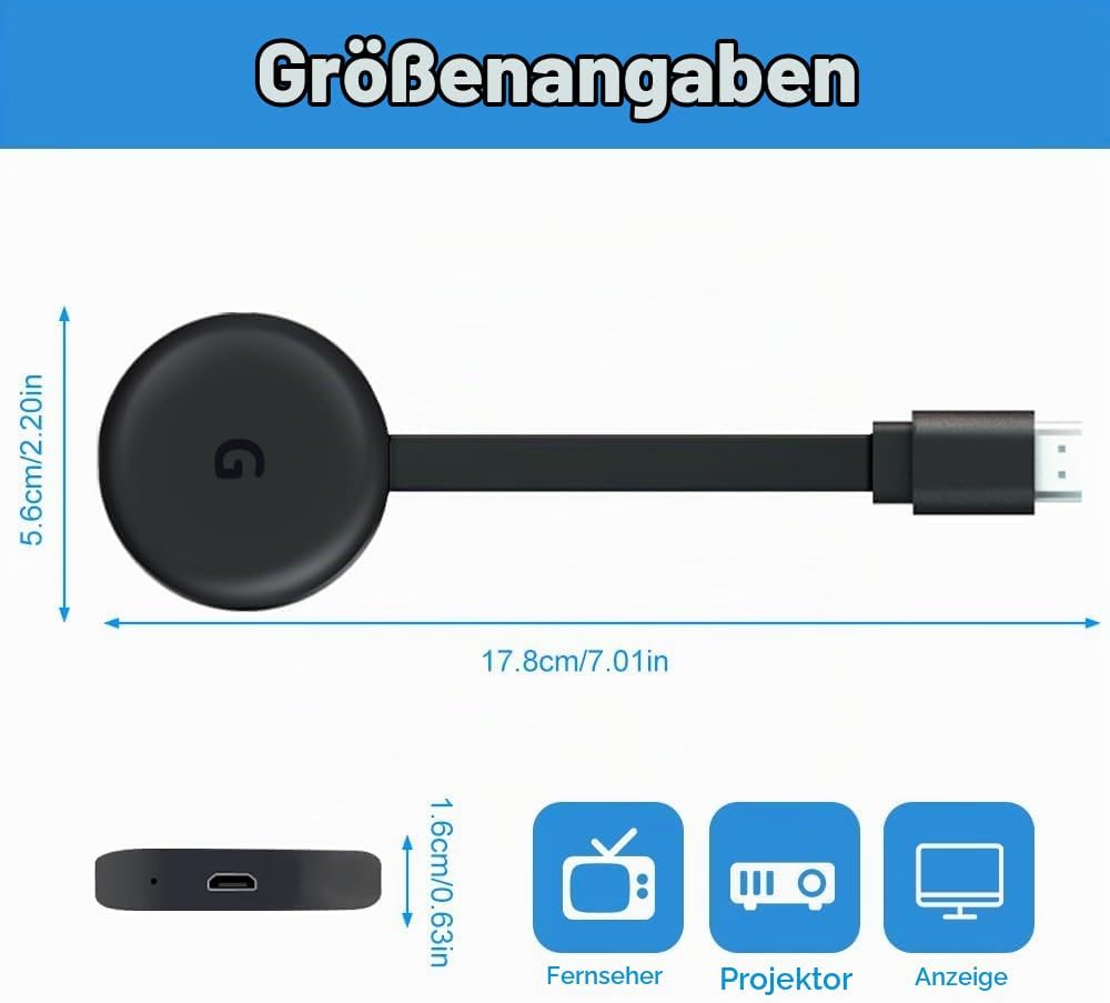 4K Full HD Miracast HDMI Dongle, 1080P Wireless HDMI Adapter, 5G Miracast Dongle, WiFi Display Dongl