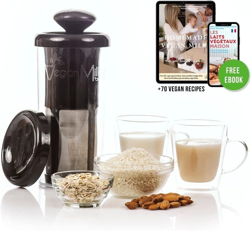 Vegan Milker BLACK, Pflanzenmilchbereiter, Sojamilch Maschine, Nussmilchbereiter, Pflanzenmilch Make