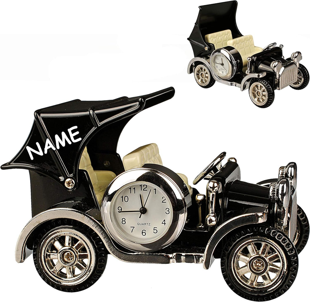 alles-meine.de GmbH kleine - Tischuhr/Miniatur - Uhr - Oldtimer - Auto/Taxi - aus Metall - 9 cm - ba