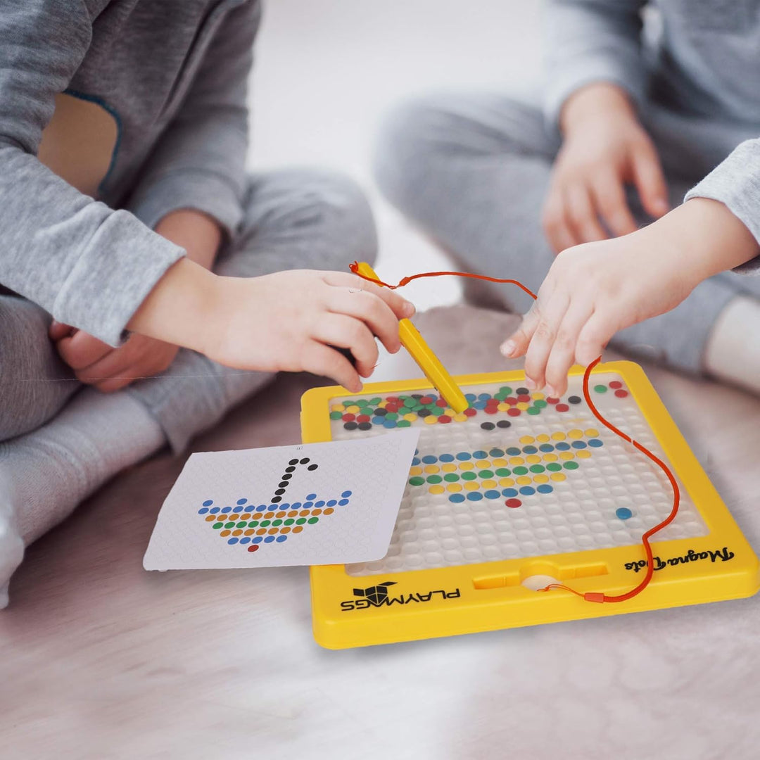 Playmags Magna Dots – 12,5" grosse Magnettafel für Kinder – Magnetische Doodle Dots Tafel mit Magnet