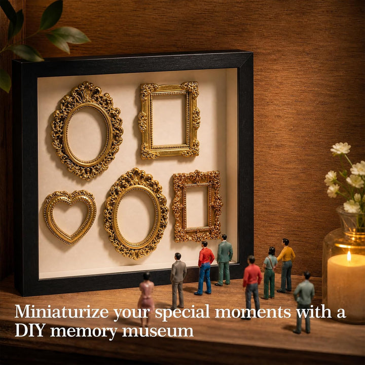 DIY Mini Museum Silhouette Box, Foto Erinnerungsanzeige Set, Fotospeicher Bilderrahmens mit 8 Mini G
