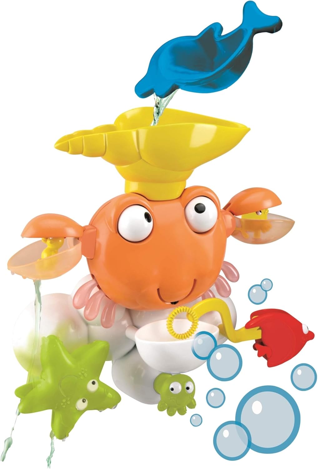 Lexibook, Wasserkrabbe, Badespielzeug, Wasseranimationen, 3 Saugnäpfe, Orange, IT025, Krabbe