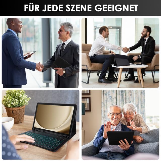 LAMA Tastaturhülle für Samsung Galaxy Tab A9 Plus/A9+ 11 Zoll 2023 Modell (SM-X210/X216/X218), Bluet
