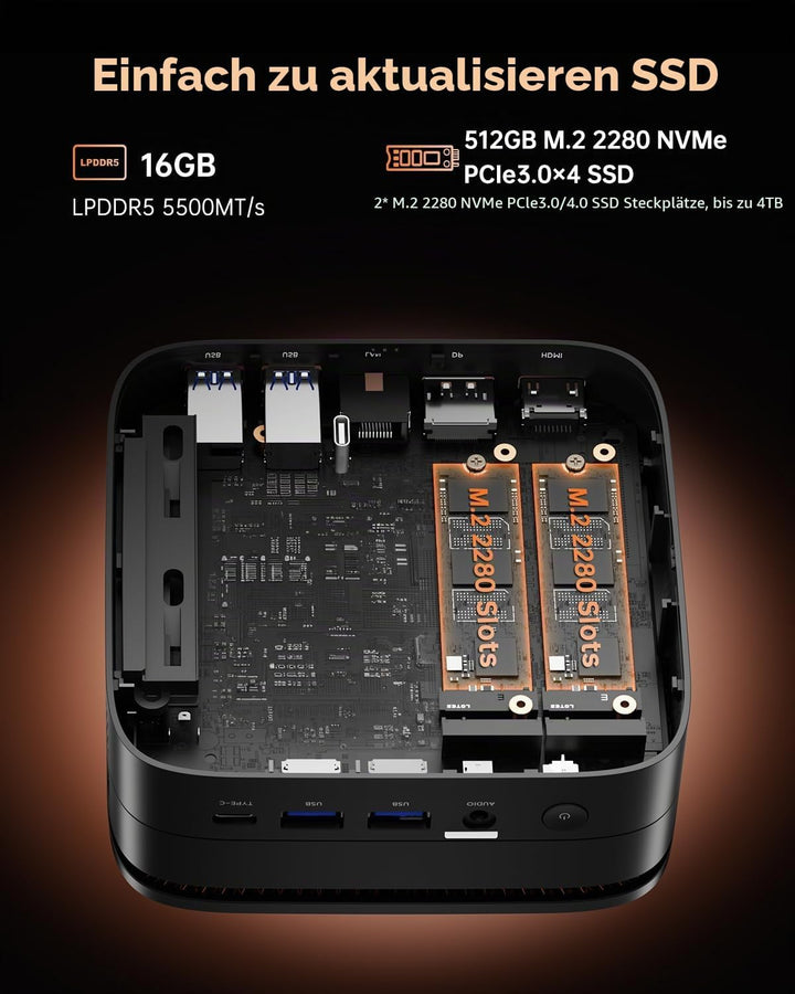 NiPoGi Hyper H1 Mini PC W-11 PRO Α-MD Ryzen 7 7735HS (Max 4.75GHz,8C/16T) 16GB LPDDR5 5500MHz/512GB