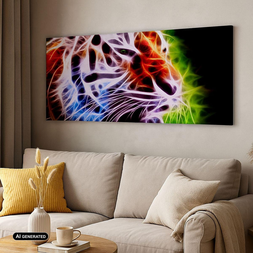 Wandbilder Dekoration Wohnzimmer Afrika aggression tiere tiger Panorama Bilder auf Leinwand 120x50cm