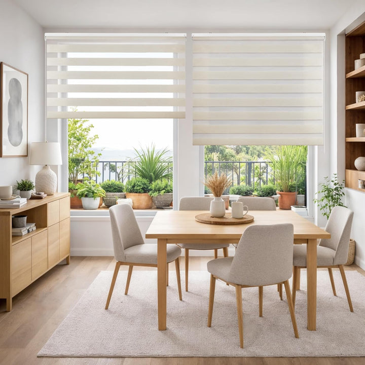 STORESDECO Doppelrollo mit Bohren 180H x 100B cm für Fenster & Türen - Zuverlässiger Lichtschutz & S