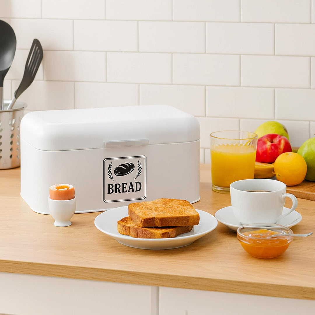 Relaxdays Brotkasten, Brotbox mit Deckel &amp; Griff, HBT: 16,5x30x19 cm, Brot aufbewahren, Brotkiste Re
