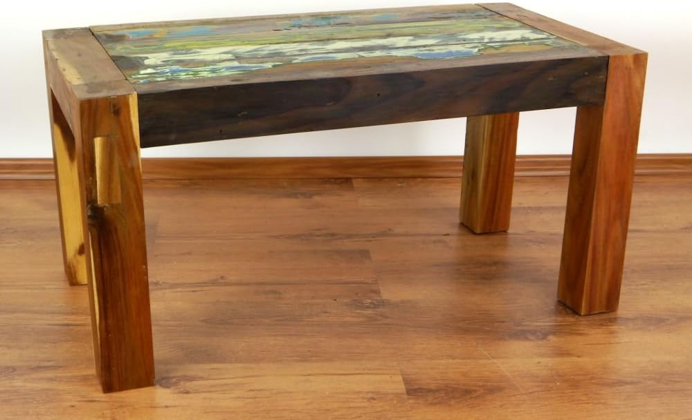 livasia Couchtisch | Recyceltes buntes Bootsholz | Wohnzimmertisch | Java Designer Möbel aus Bootsho
