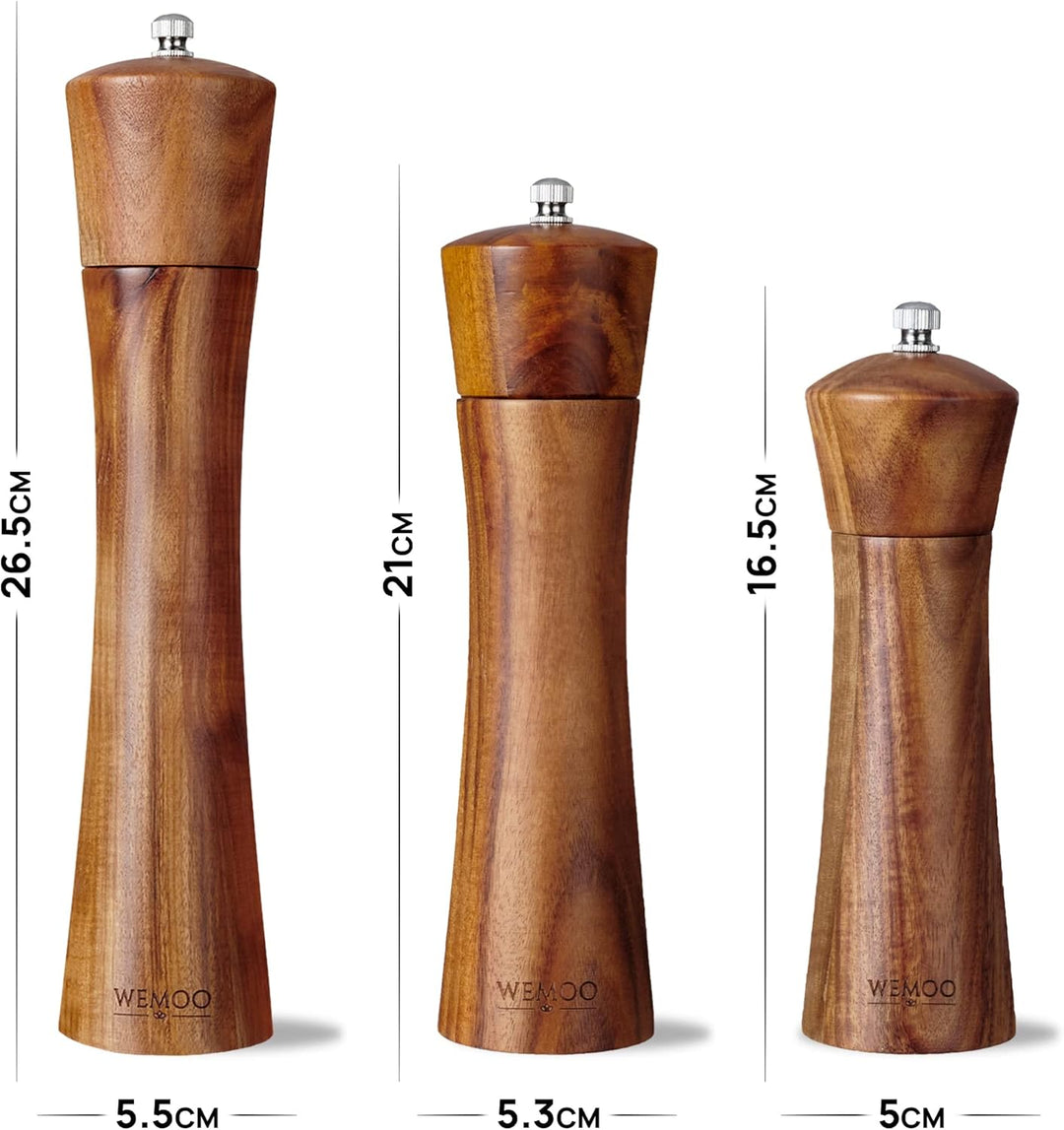 Salz und Pfeffermühle aus Holz sehr Gross (25,5 cm) | Gewürzmühlen mit robustem Keramikmahlwerk | Ex