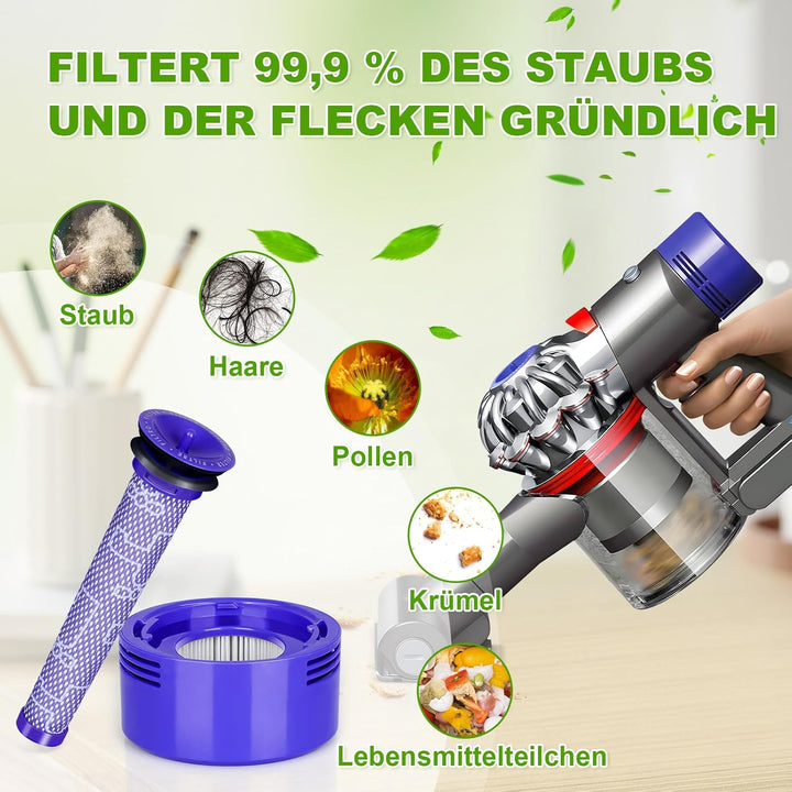 Ersatzfilter für Dyson-V7 V8, KNOWOM Ersatzfilter für Dyson, V8, V7, Tier, Absolute Motorhead, 3 HEP