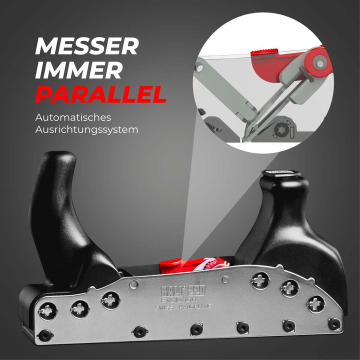 Handhobel Rali® 220 Evolution N - Einfaches Einstellen und hochwertiges Design mit metallbeschichtet