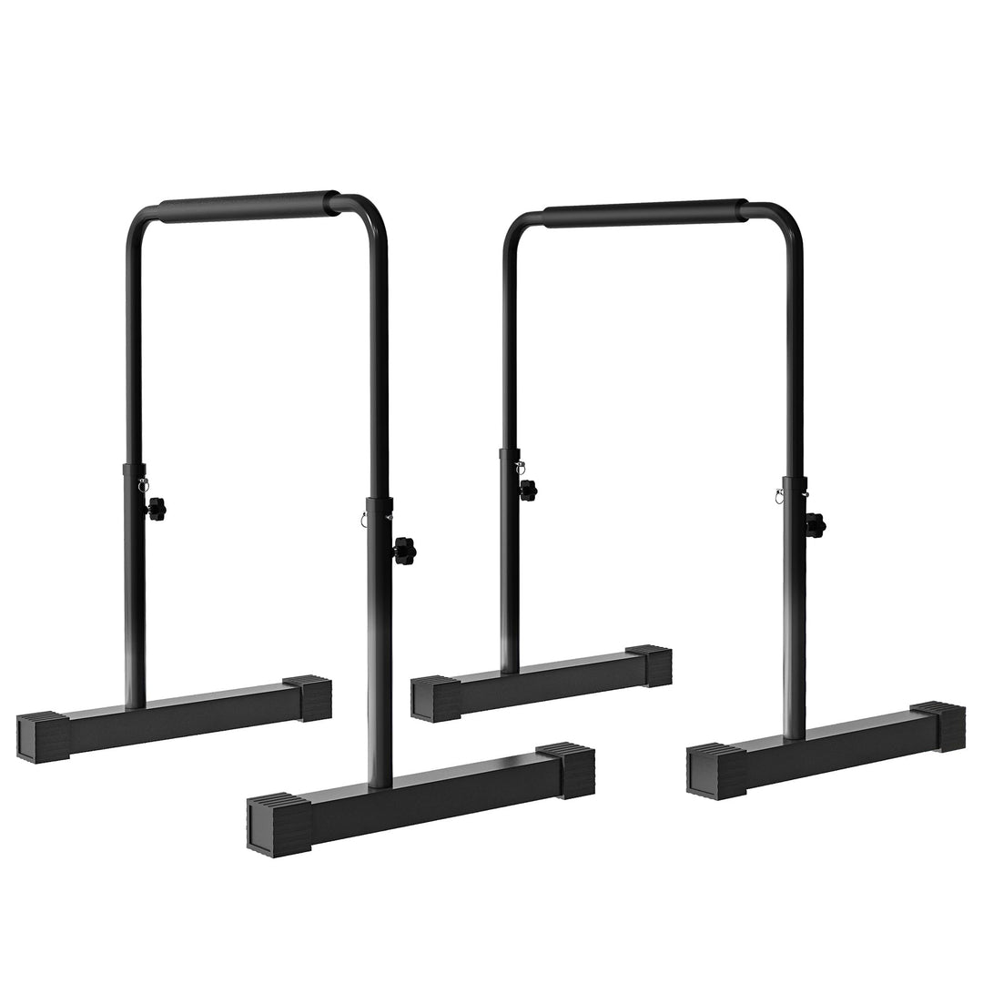 HOMCOM Dip Barren Bars 2er Set Rutschfest Dip Station 80-100 cm Höhenverstellbar Fitness Parallettes
