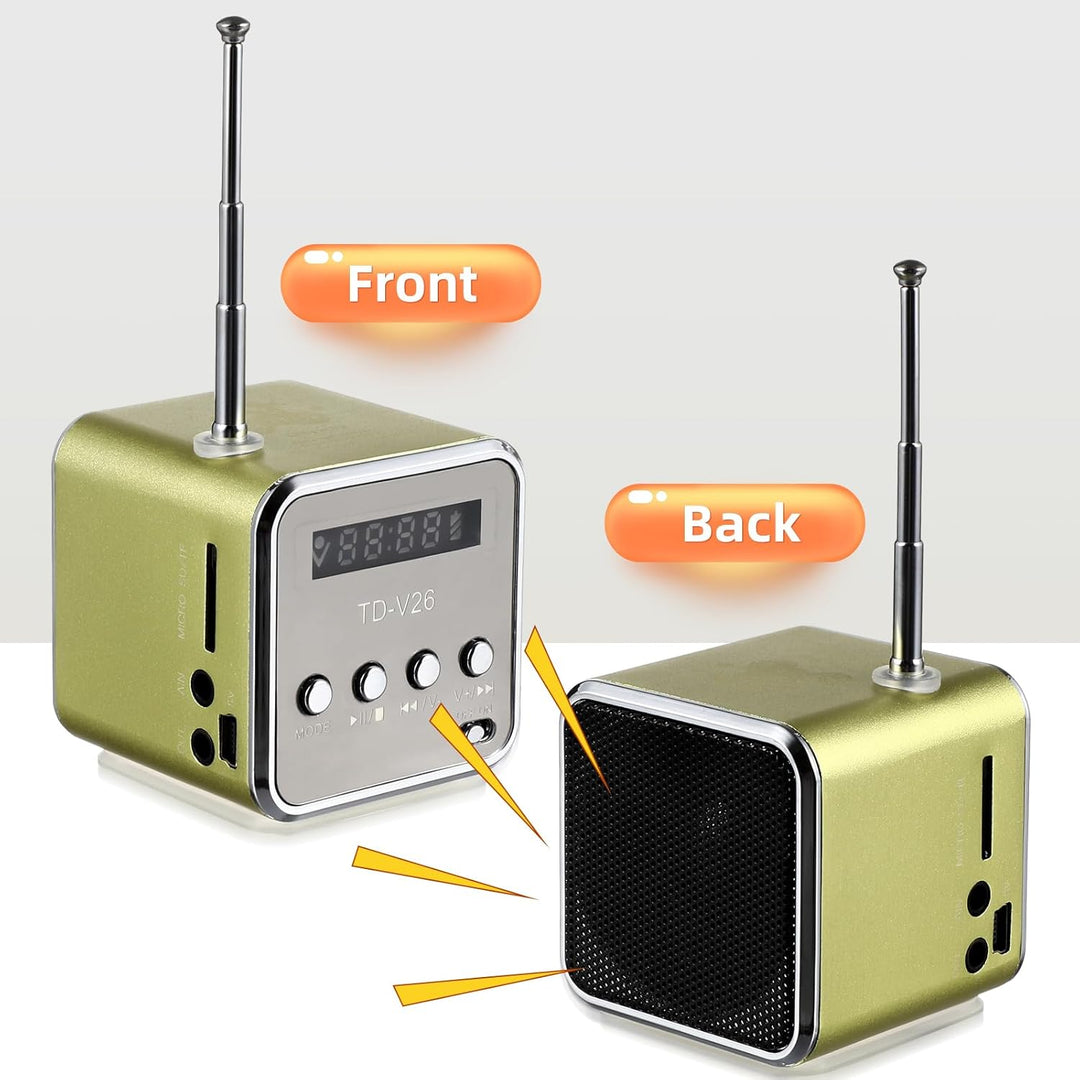 iplusmile Td-V26 Digital Mini Lautsprecher, Tragbare Radios, Mini Stereo mit Fm Mp3 Mp4 Micro Sd/Tf