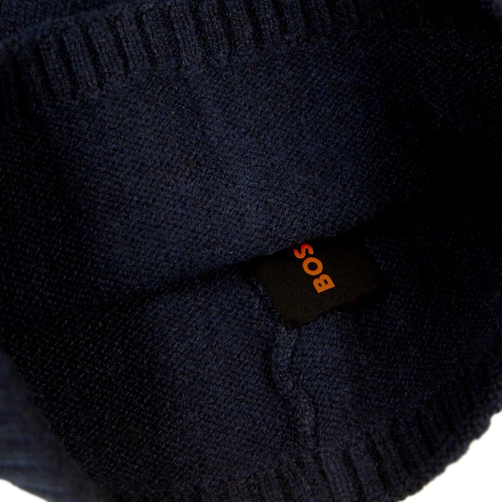 BOSS Herren Mütze Strickmütze Akaio Einheitsgrösse Dark Blue, Einheitsgröße Dark Blue