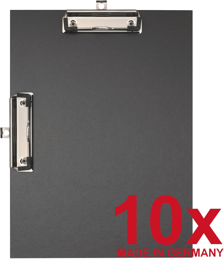 Original Falken 10er Pack Doppel-Klemmbrett Öko. Made in Germany. Für DIN A4 hoch und quer mit stabi