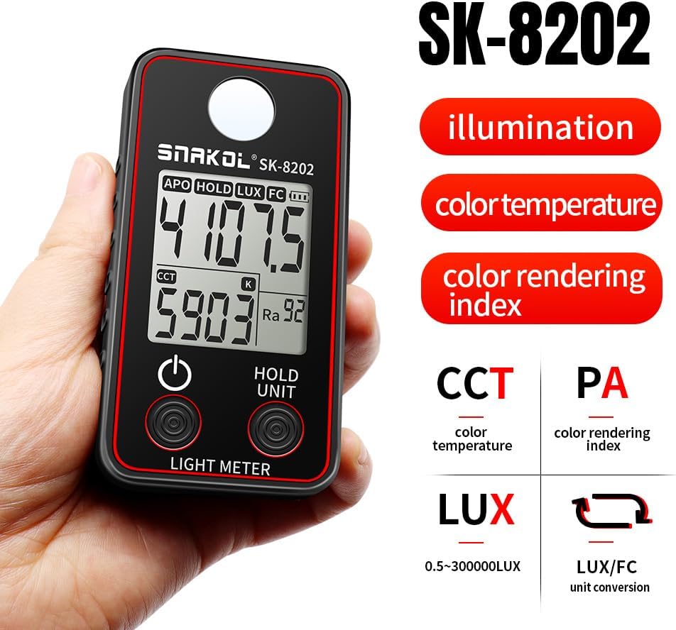 Farbtemperaturtester Hochpräzises Beleuchtungsstärkemessgerät 0,5-300000 LUX LED-Beleuchtungstestmes