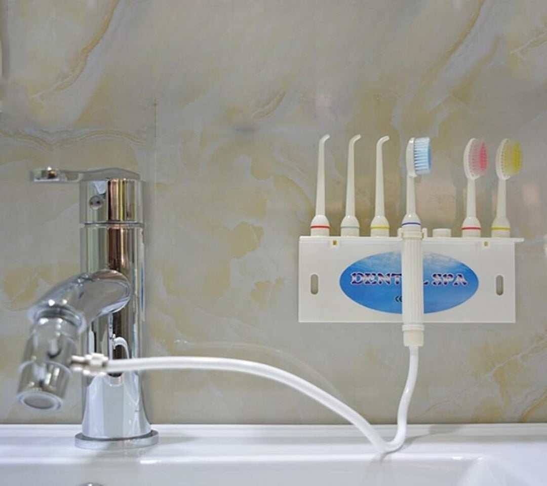 Dental Irrigator Angeschlossen an den Wasserhahn, ohne Batterien und Strom, Wasserpuls Zahnreiniger