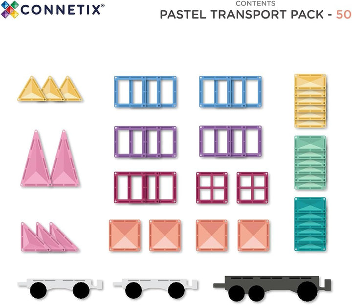 Connetix Pastell Transportpaket, 50 Stück